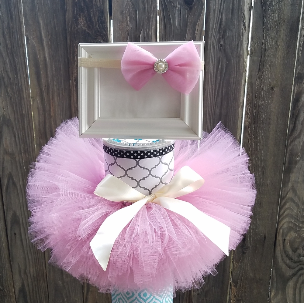 ROSY PINK MAUCE IVORY BOW TUTU SET SIZE 0 - 2T